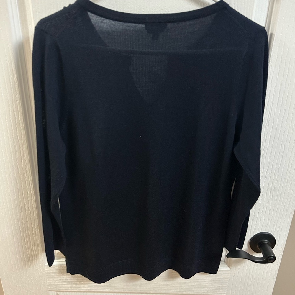 Talbots Midnight Blue Beaded Blouse - Picture 4 of 5